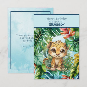 Glücklicher Geburtstag Spezial-Enkel Baby Leopard Karte