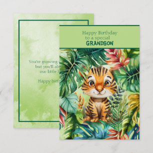Glücklicher Geburtstag Spezial-Enkel Baby-Tiger Karte