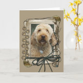 Glücklicher Geburtstag - Steinpfähle - Golden Dood Karte (Gelbe Blume)