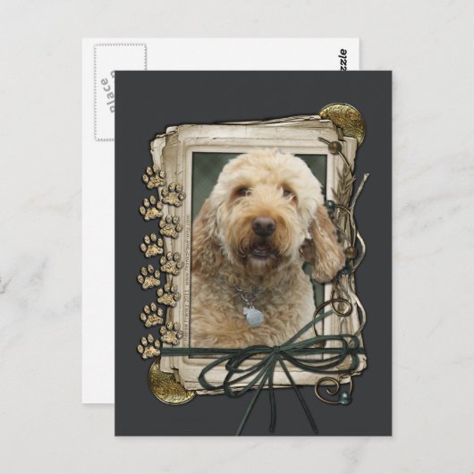 Glücklicher Geburtstag - Steinpfähle - Golden Dood Postkarte (Vorne/Hinten)