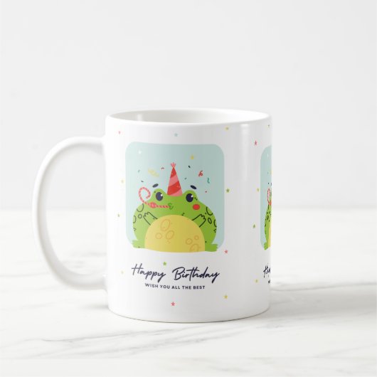 Glücklicher Geburtstag Tasse – Farbiger Spaß Gebur (Links)