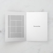 Glücklicher Geburtstag Tennisplatz Grußkarte Karte (Innenseite)