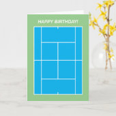 Glücklicher Geburtstag Tennisplatz Grußkarte Karte (Gelbe Blume)