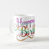 GLÜCKLICHER GEBURTSTAG - Textgestaltung + Ihre eig Kaffeetasse (Vorderseite Links)