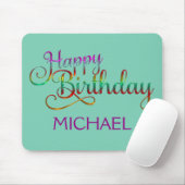 GLÜCKLICHER GEBURTSTAG - Textgestaltung + Ihre eig Mousepad (Mit Mouse)
