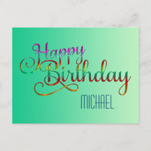 GLÜCKLICHER GEBURTSTAG - Textgestaltung + Ihre eig Postkarte