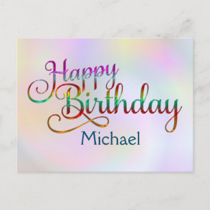 GLÜCKLICHER GEBURTSTAG - Textgestaltung + Ihre eig Postkarte