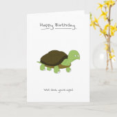 Glücklicher Geburtstag - Tortoise Karte (Gelbe Blume)