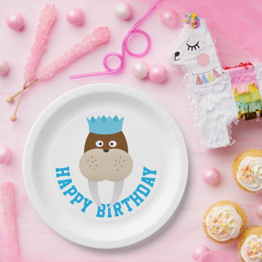 Glücklicher Geburtstag Walrus Pappteller (Party)