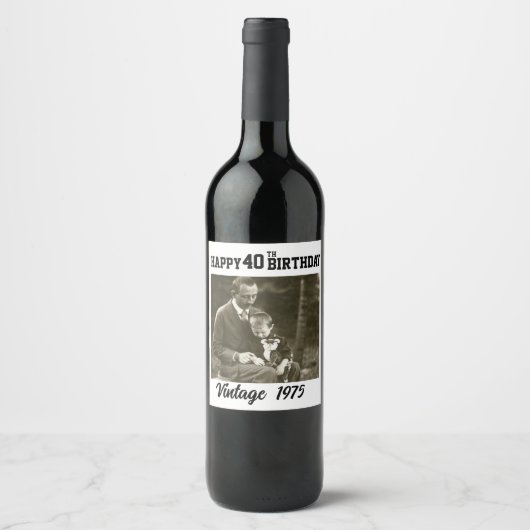 Glücklicher Geburtstag (Weinetikett) Weinetikett (Vorderseite)
