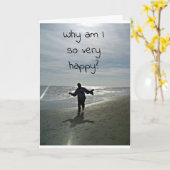 "GLÜCKLICHER GEBURTSTAG" WÜNSCHT SICH VOM "STRAND" KARTE (Gelbe Blume)