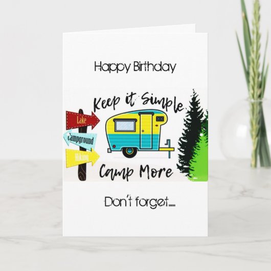GLÜCKLICHER GEBURTSTAG ZU MEINEM ***DER CAMPER*** KARTE (Vorderseite)