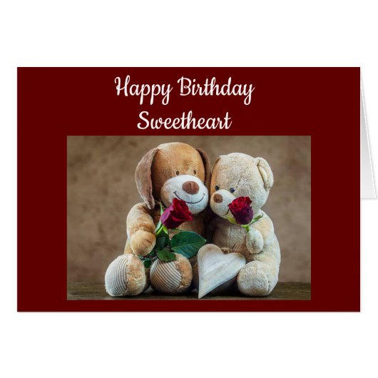 GLÜCKLICHER GEBURTSTAG ZU MEINEM **SWEETHEART** (Vorderseite (Horizontal))