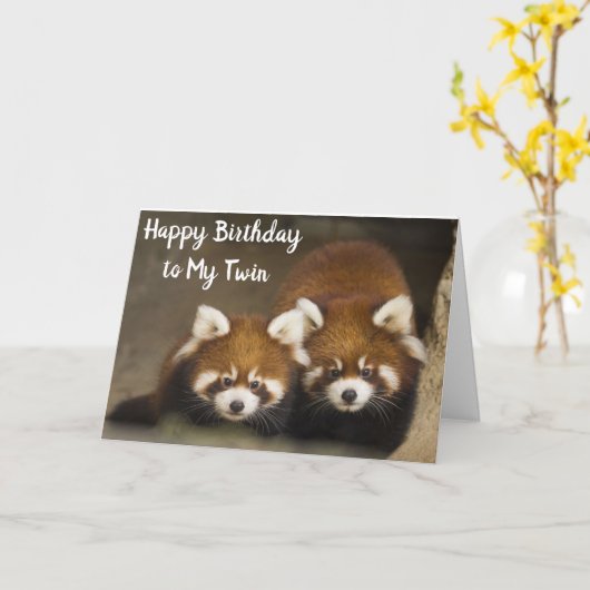 GLÜCKLICHER GEBURTSTAG ZU MEINEM "TWIN" KARTE (Gelbe Blume)