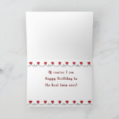 GLÜCKLICHER GEBURTSTAG ZUM BESTEN ***TWIN*** JE KARTE (Innenseite)