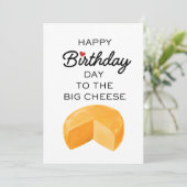 GLÜCKLICHER GEBURTSTAG ZUM GROSSEN KÄSE FEIERTAGSKARTE (Stehend Vorderseite)