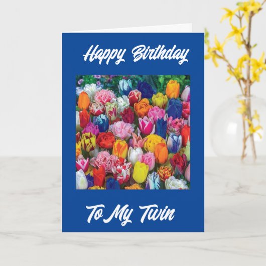 **GLÜCKLICHER GEBURTSTAG ZWEIMAL SCHWESTER** TULIP KARTE (Gelbe Blume)