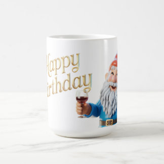 Glücklicher Geburtstags-Gnom-Charakter-Grafik Kaffeetasse
