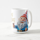 Glücklicher Geburtstags-Gnom-Charakter-Grafik Kaffeetasse (VorderseiteRechts)