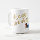 Glücklicher Geburtstags-Gnom-Charakter-Grafik Kaffeetasse (Vorderseite Links)