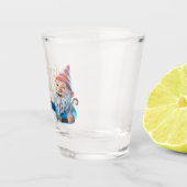 Glücklicher Geburtstags-Gnom-Charakter-Grafik Schnapsglas (Rechts)