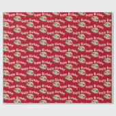 Glücklicher Geburtstagsbaseball im Handschuh Geschenkpapier (Flach)