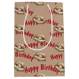 Glücklicher Geburtstagsbaseball im Handschuh Mittlere Geschenktüte