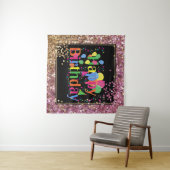 Glücklicher Geburtstagsfeier Glitzer Wandteppich (Beispiel (Horizontal))