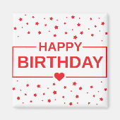 Glücklicher Geburtstagsherzen-Magnet Magnet (Vorne)