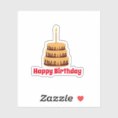 Glücklicher Geburtstagskuchen Aufkleber (Blatt)