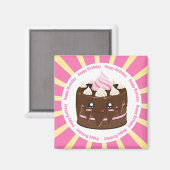 Glücklicher Geburtstagskuchen aus Kawaii Magnet (Vorderseite/Rückseite)