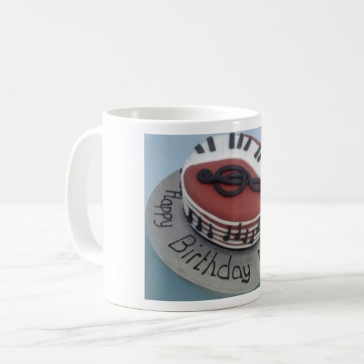 Glücklicher Geburtstagskuchen Kaffeetasse (Vorderseite Links)