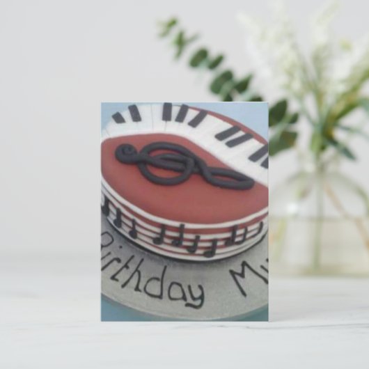 Glücklicher Geburtstagskuchen Postkarte (Stehend Vorderseite)