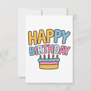 Glücklicher Geburtstagskuchen RSVP Karte