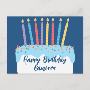 Glücklicher Geburtstagskuchen Trendy Personalisier Postkarte