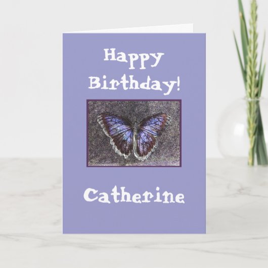 Glücklicher Geburtstagsschmetterling/Name anpassen Karte (Vorderseite)