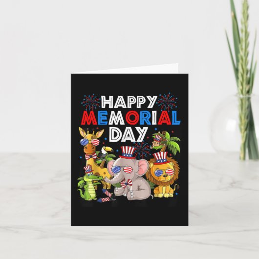 Glücklicher Gedenktag 4. Juli Safari Dschungel Karte (Vorderseite)