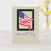 Glücklicher Gedenktag, amerikanische Flagge, Tan Karte (Gelbe Blume)