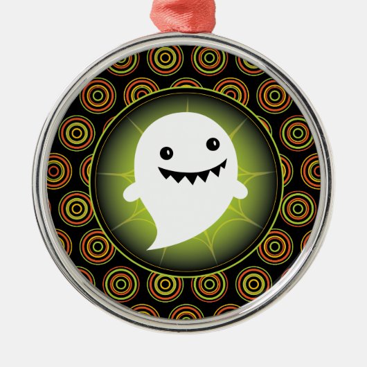 Glücklicher Geist Halloween Ornament Aus Metall (Vorne)