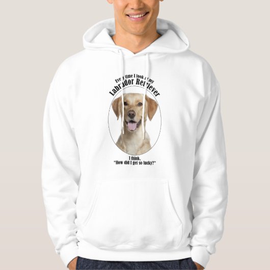 Glücklicher Gelbe Labrador Hoodie (Vorderseite)