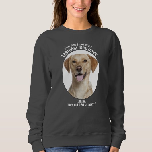 Glücklicher Gelbe Labrador Sweatshirt (Vorderseite)