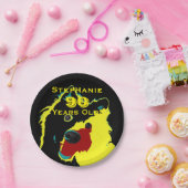 Glücklicher gelber Hundepapier-Teller, 90. Pappteller (Party)