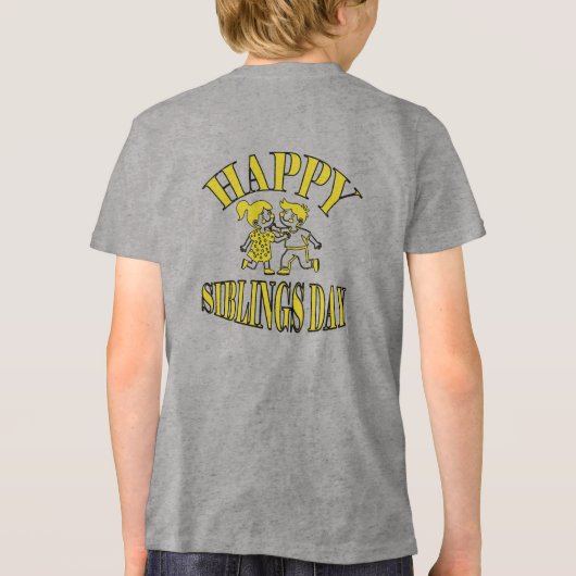 Glücklicher Geschwister Tag Tri-Blend Shirt (Rückseite)