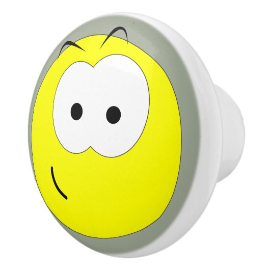 Glücklicher GesichtEmoticon Keramikknauf (Rechts)