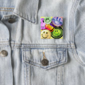 GLÜCKLICHER GESICHTER Knopf Button (Beispiel)