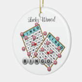 Glücklicher Gewinner Bingo Thema Dedication Keramikornament (Links)