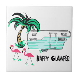 Glücklicher Glamper Fliese