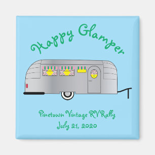 Glücklicher Glamper Vintage Streamline-Anhänger Magnet
