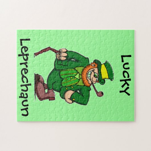 Glücklicher glücklicher irischer Kobold Puzzle (Horizontal)