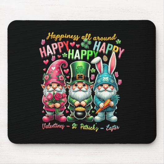 Glücklicher Gnom zum Valentinstag St. Patrick Mousepad (Vorne)